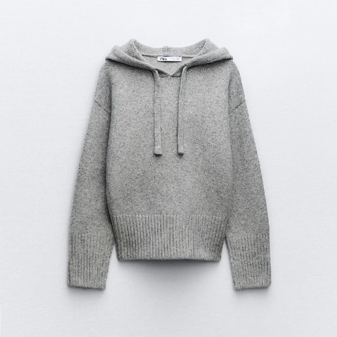 Stickad Sweatshirt Med Huva - 90