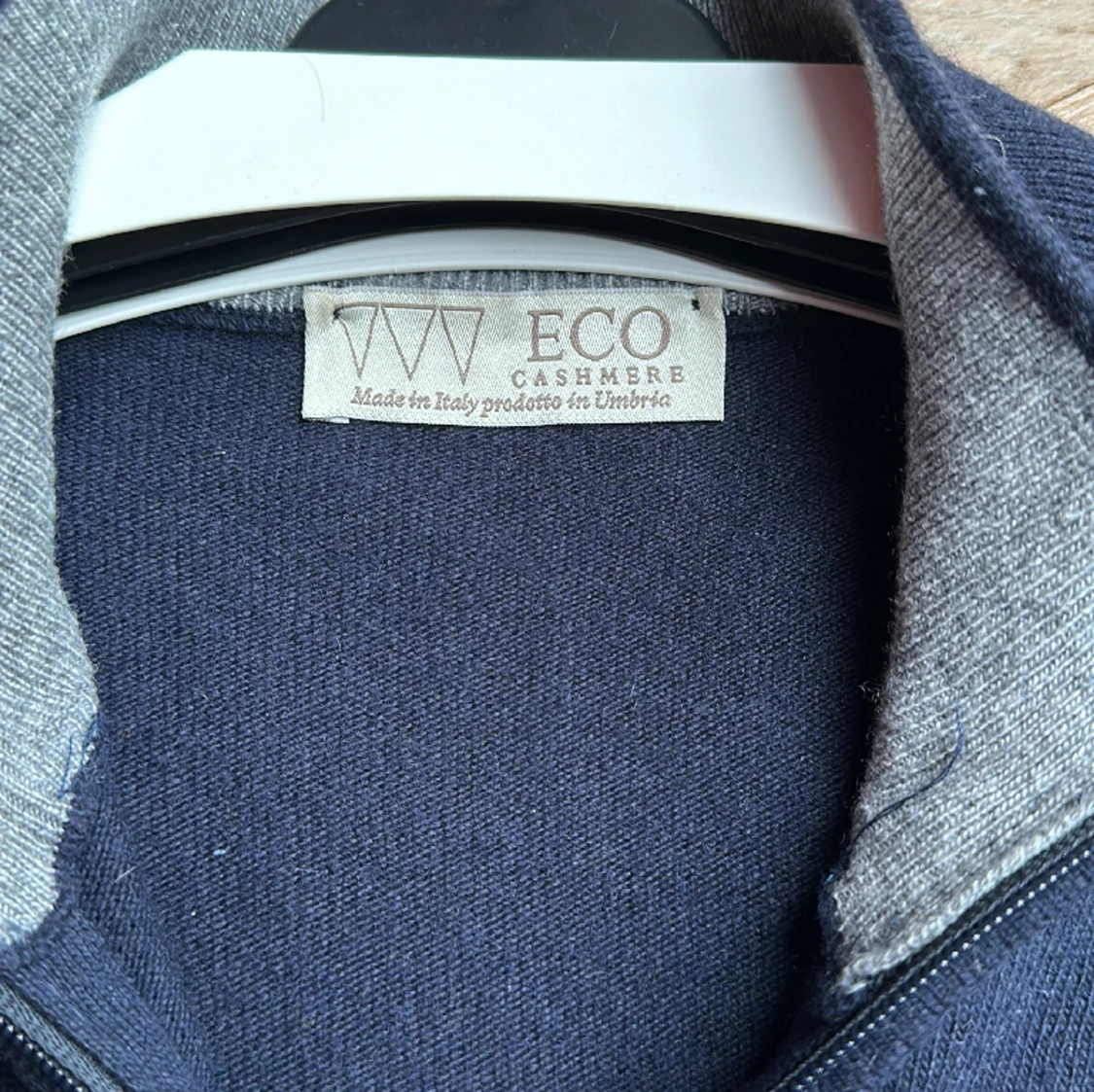 Blå Cashmere Fullzipp - 90