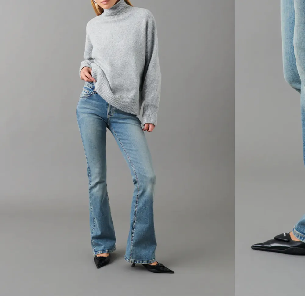 Bootcutjeans från Gina Tricot som inte används längre, älskar dom men har mycket jeans. Kostar i butik 499,95kr men säljer för 300kr,Pris går att diskutera!!💗💗. Jeans & Byxor.