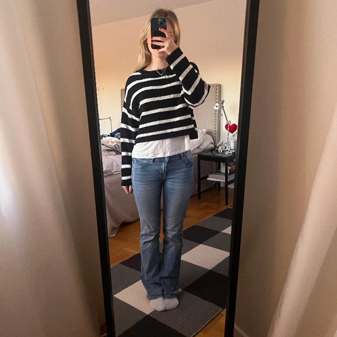 Randig stickad tröja