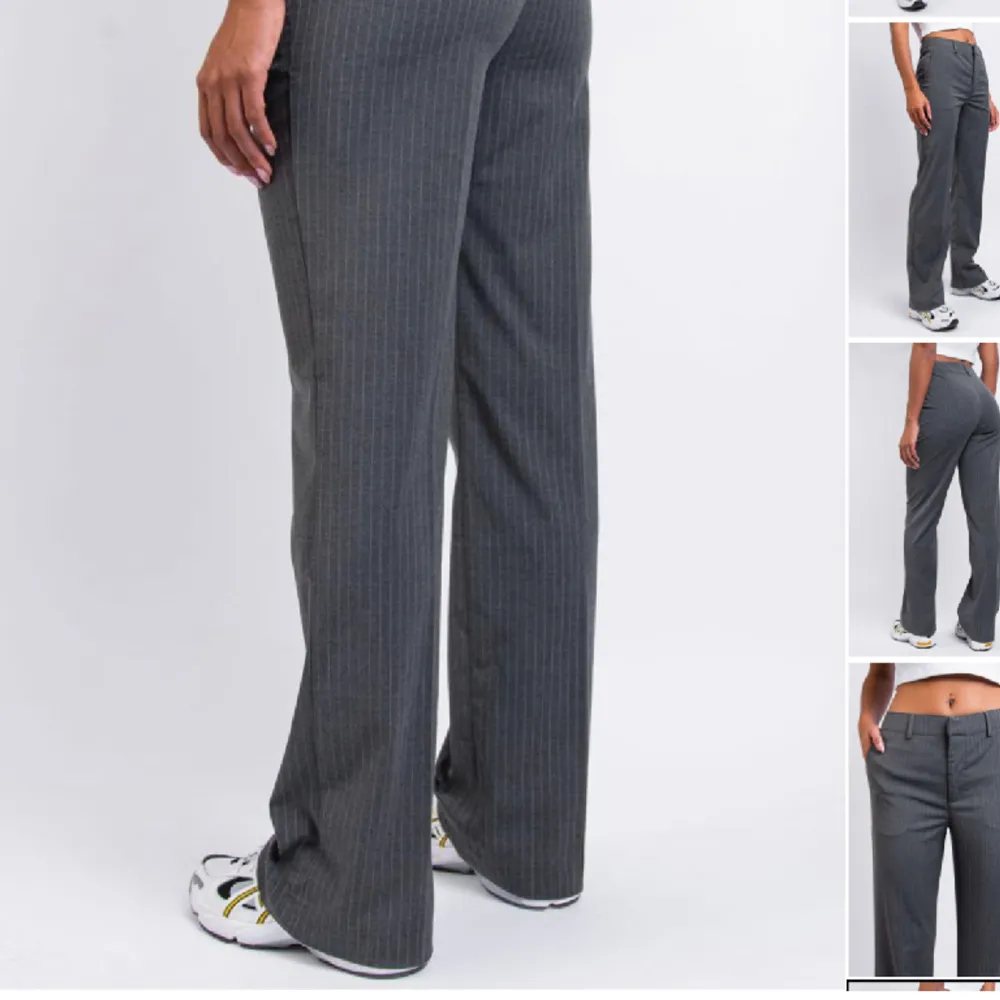 Populära kostymbyxor från Madlady i grå/vit. Storlek Short/32. Jättefint skick. . Jeans & Byxor.