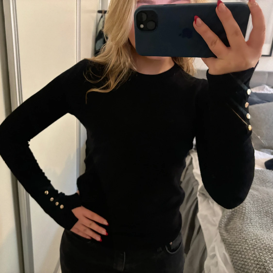 Svart stickad zara tröja - 90