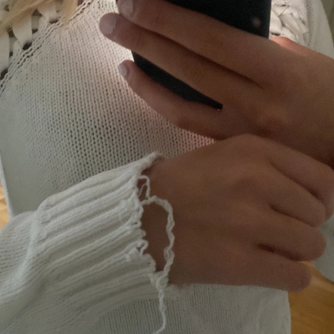 Vit stickad tröja - 91