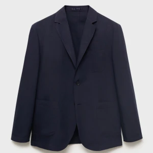 Linne blazer  - En linne blazer från mango i färgen navy blue i storlek S