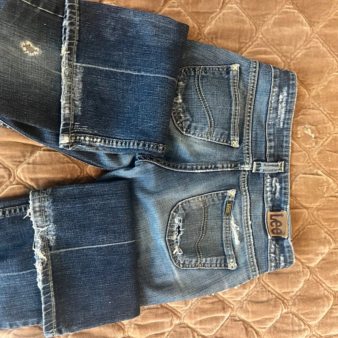 Blå lågmidjade bootcut jeans från Lee - 4