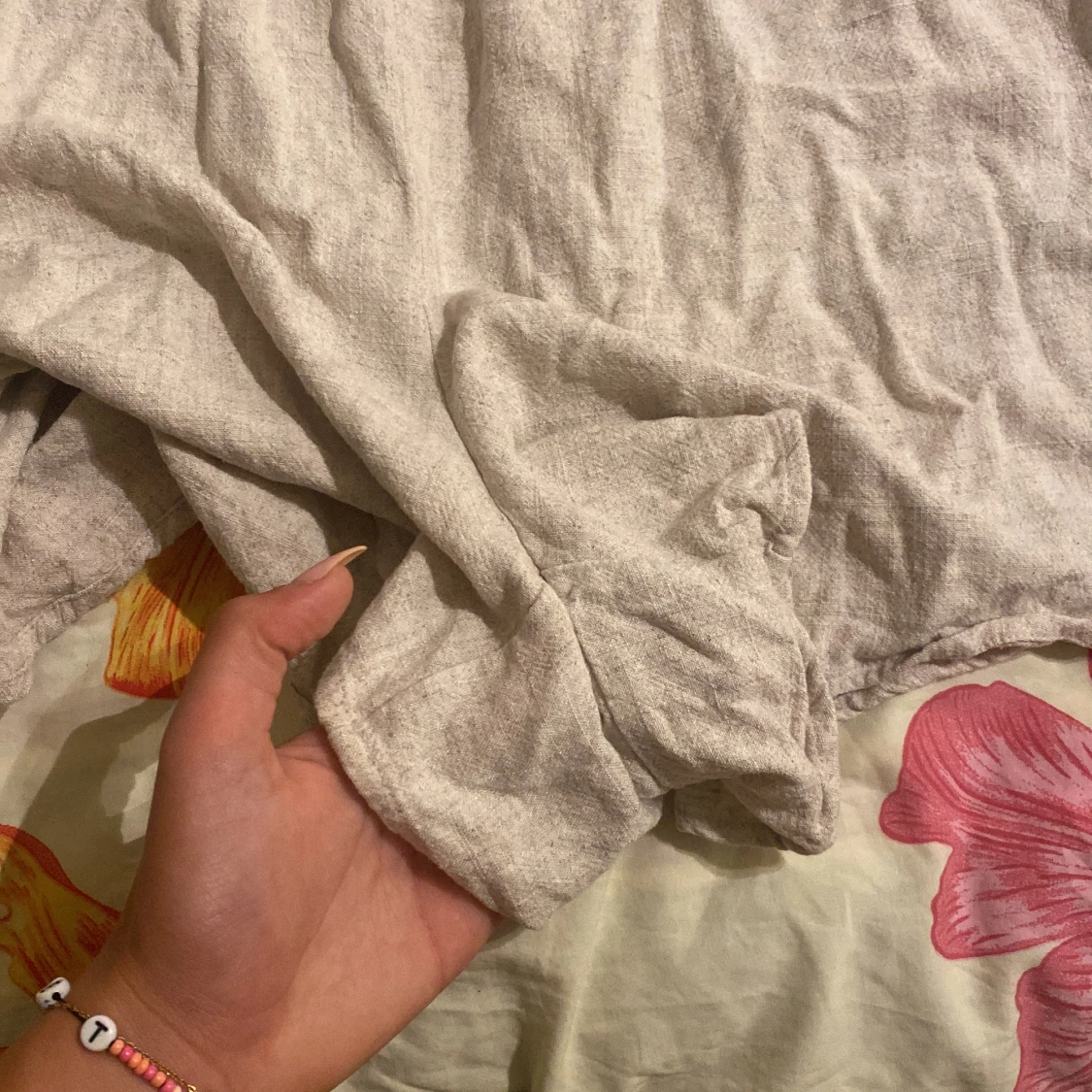 Beige linne-shorts från FB Sister S - 1