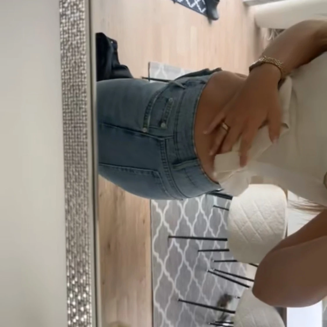 Ljusblå raka jeans med låg midja - 3