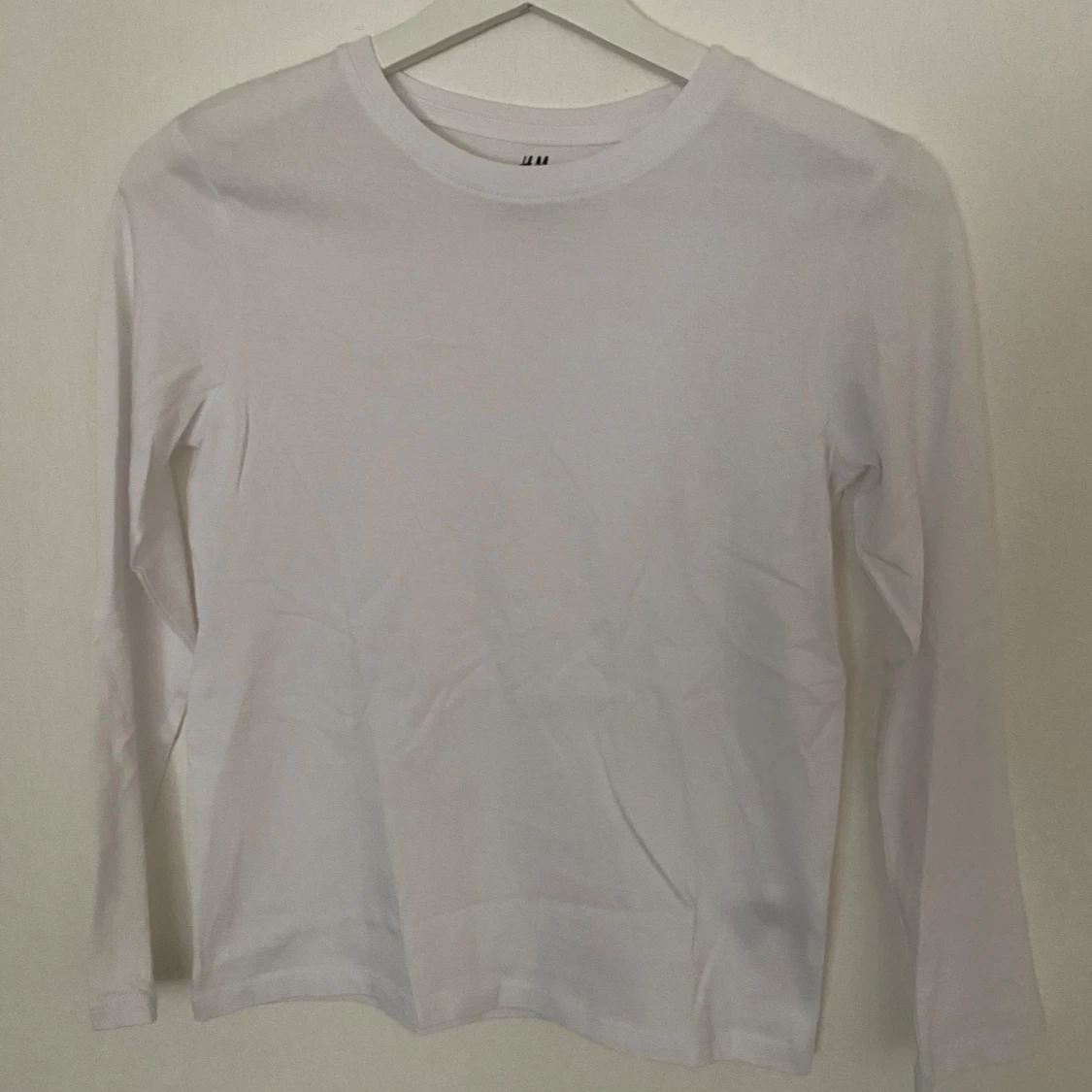 Vit långärmad basic tröja H&M