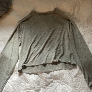 Grå croppad långärmad tröja Dazy - Grå långärmad tröja från Dazy i croppad modell med enkel design och rund hals. Tillverkad i mjukt material med polyester, viskos och elastan som ger en skön stretch. Perfekt för chill dagar och passar till jeans eller mjukisbyxor.