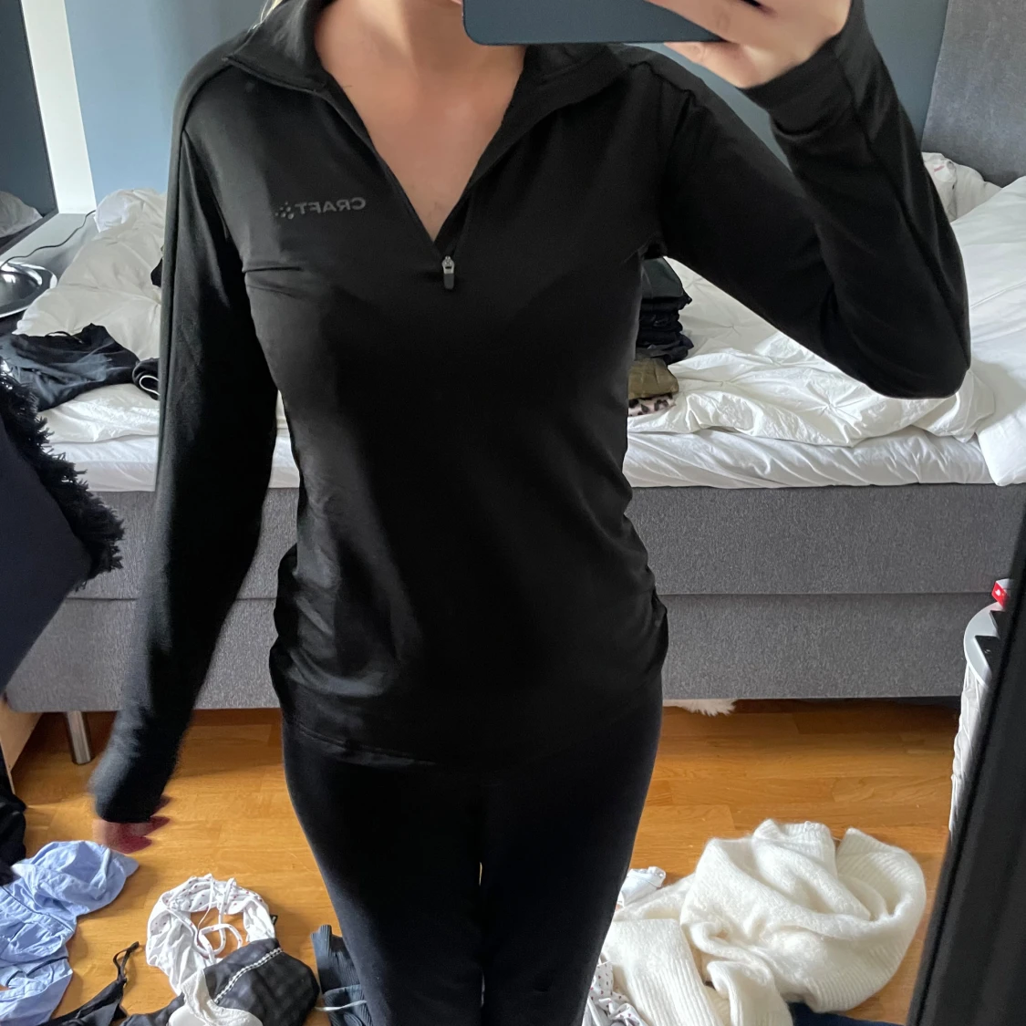 Svart långärmad träningströja Craft