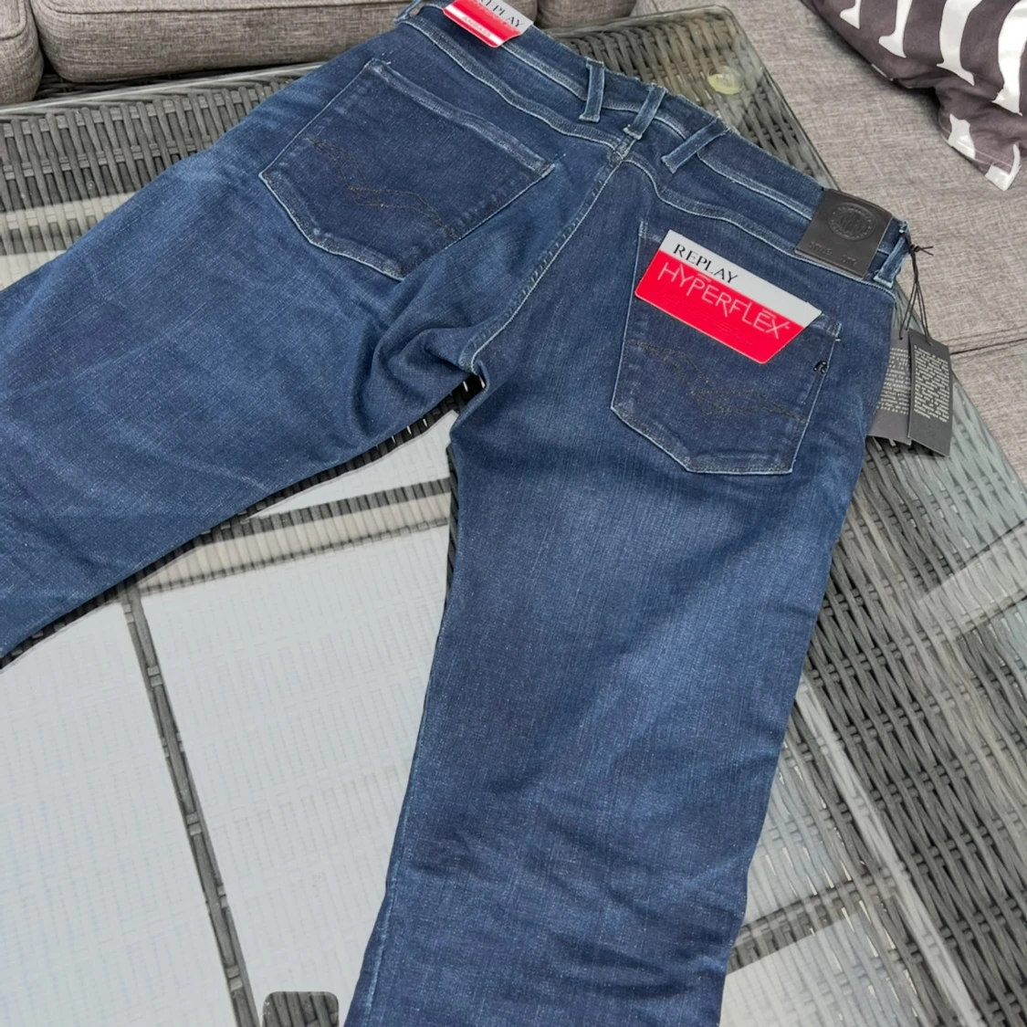 Replay Hyperflex jeans i mörkblå denim