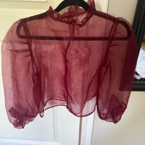Fest topp - Jättefin röd fest topp genomskinligt material lappen är borta men har för mig att den är ifrån Gina Tricot , kom med prisförslag!🥰ingen storlek med passar xs-M