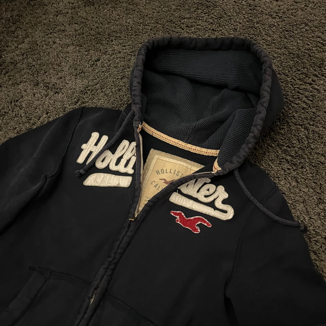 Distressed Hollister zip hoodie  - 1