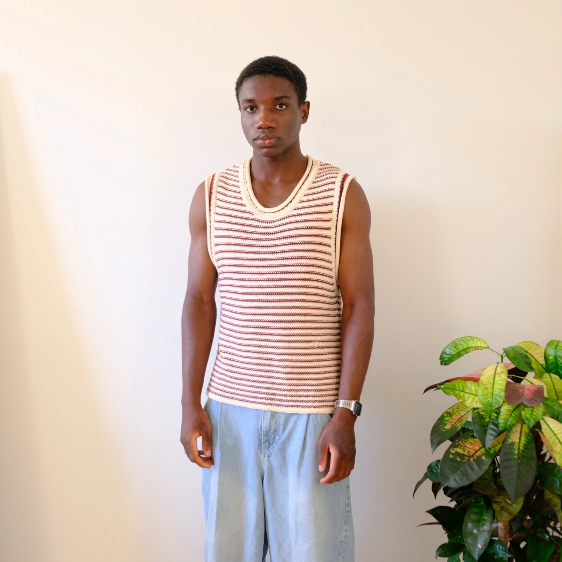 Randig stickad väst från Zara - 1