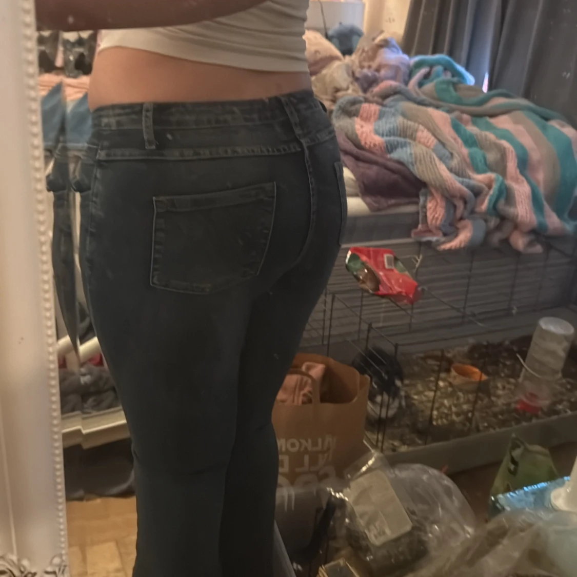 Blå jeansbyxor med normal passform - 1