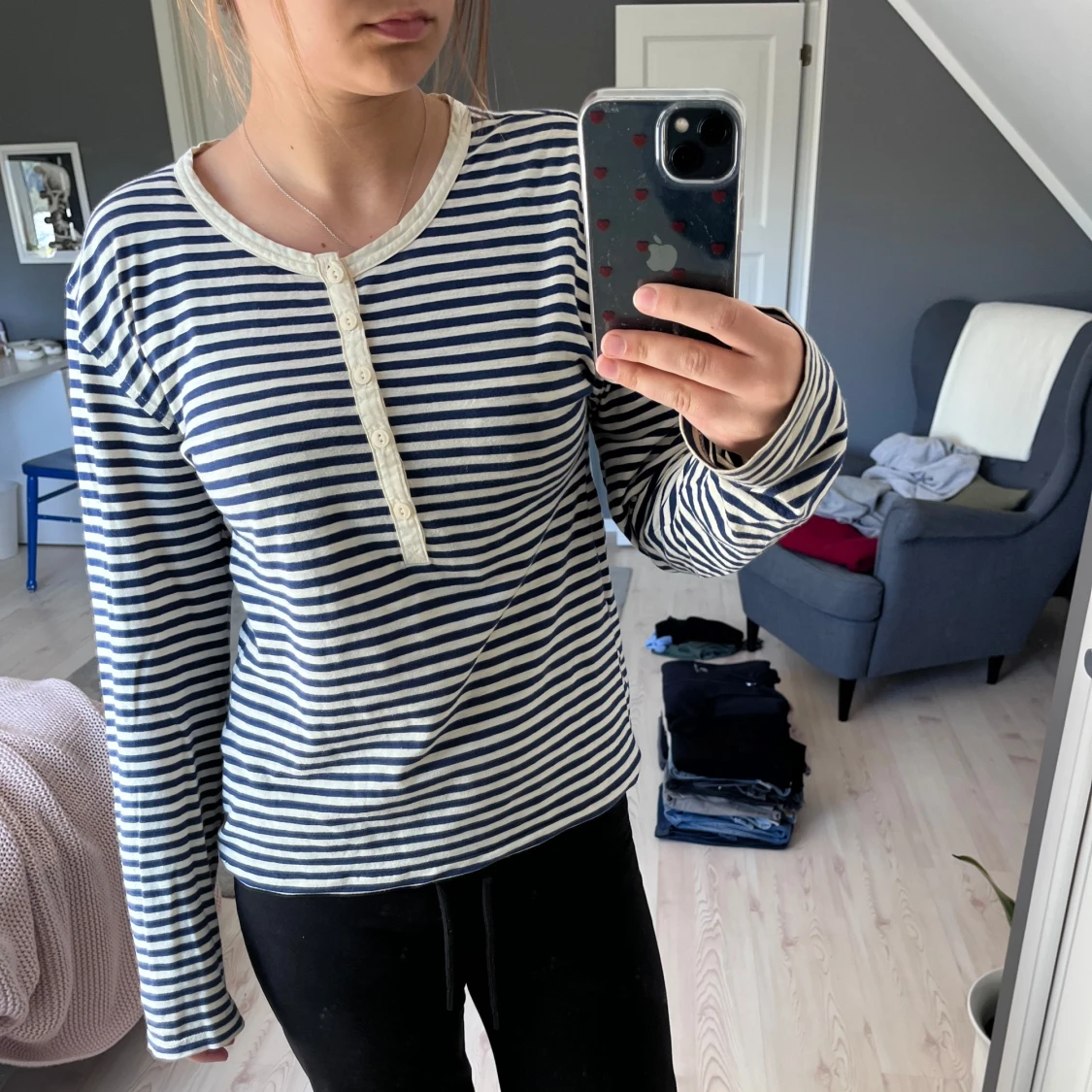 Tunn randig långärmad