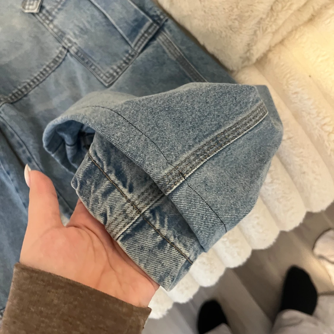 Blå baggy cargo jeans  - 3