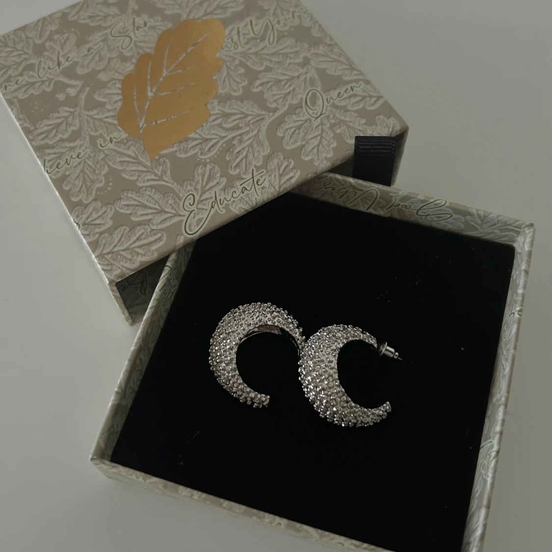 Glittriga silverörhängen 