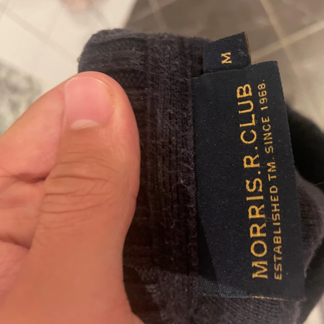 Mörkblå stickad tröja Morris Club - 2