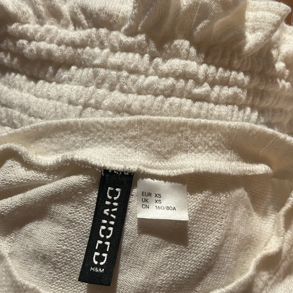 Vit ribbad tröja från H&M Divided XS - 1