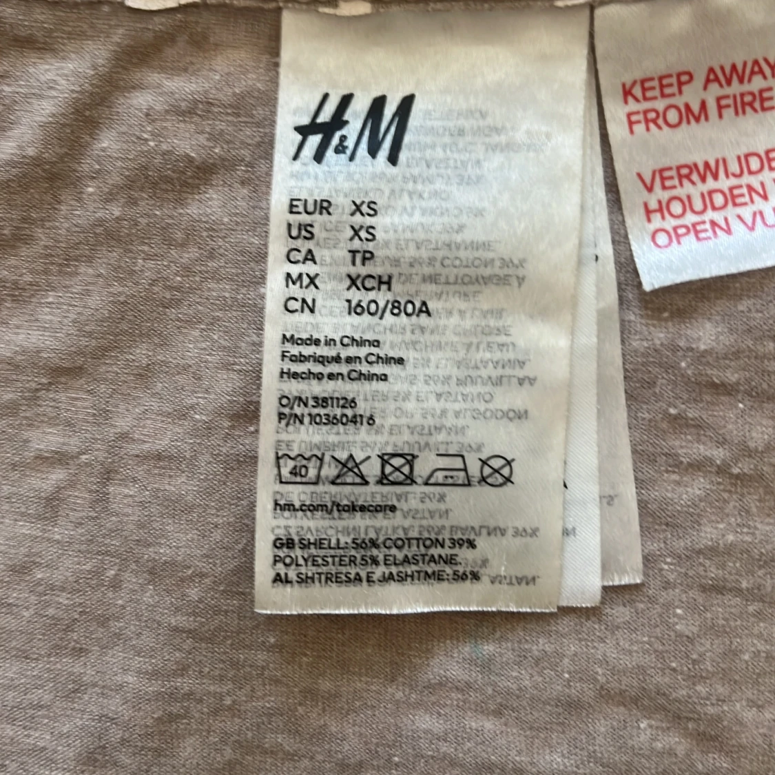 Beige mönstrad långärmad pyjamas tröja H&M - 1