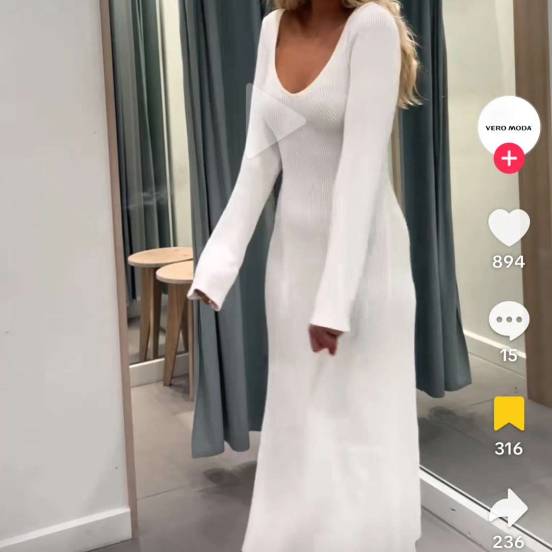 Vit långklänning - 1