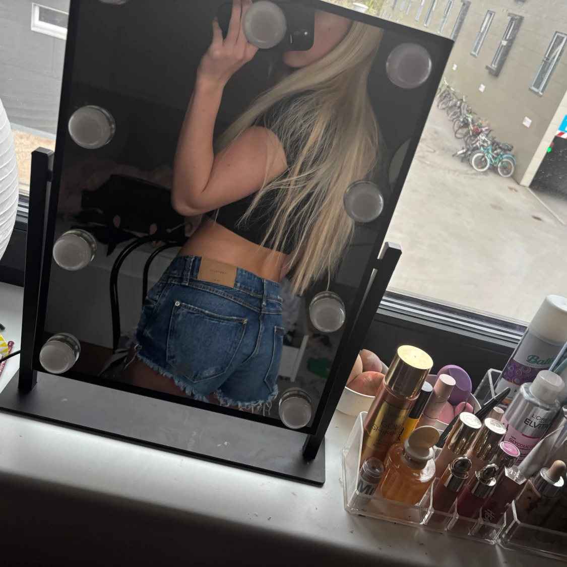 Blå jeansshorts  - 2