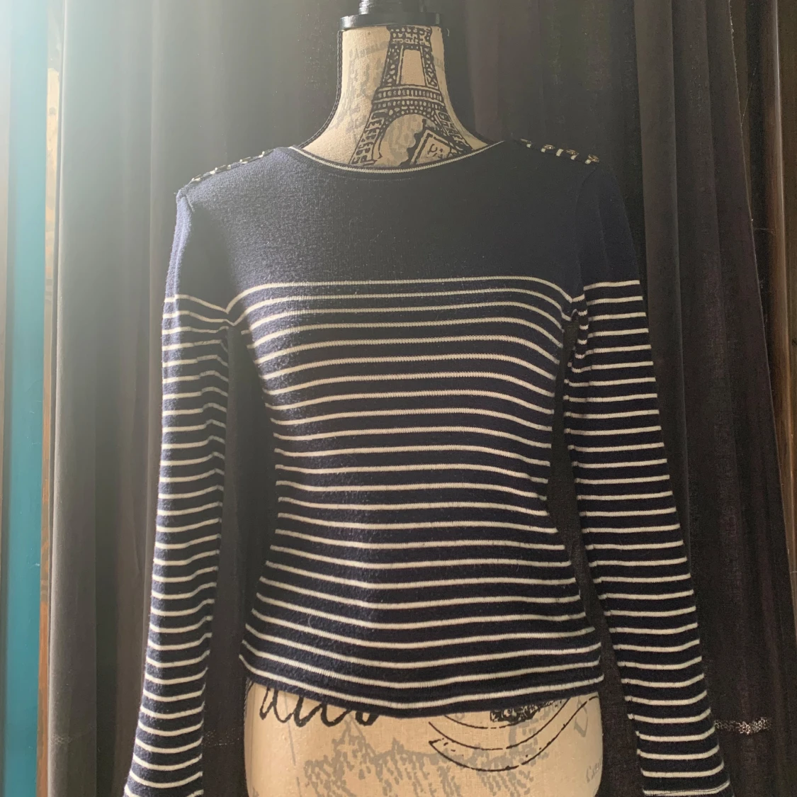 Randig stickad tröja från BikBok 