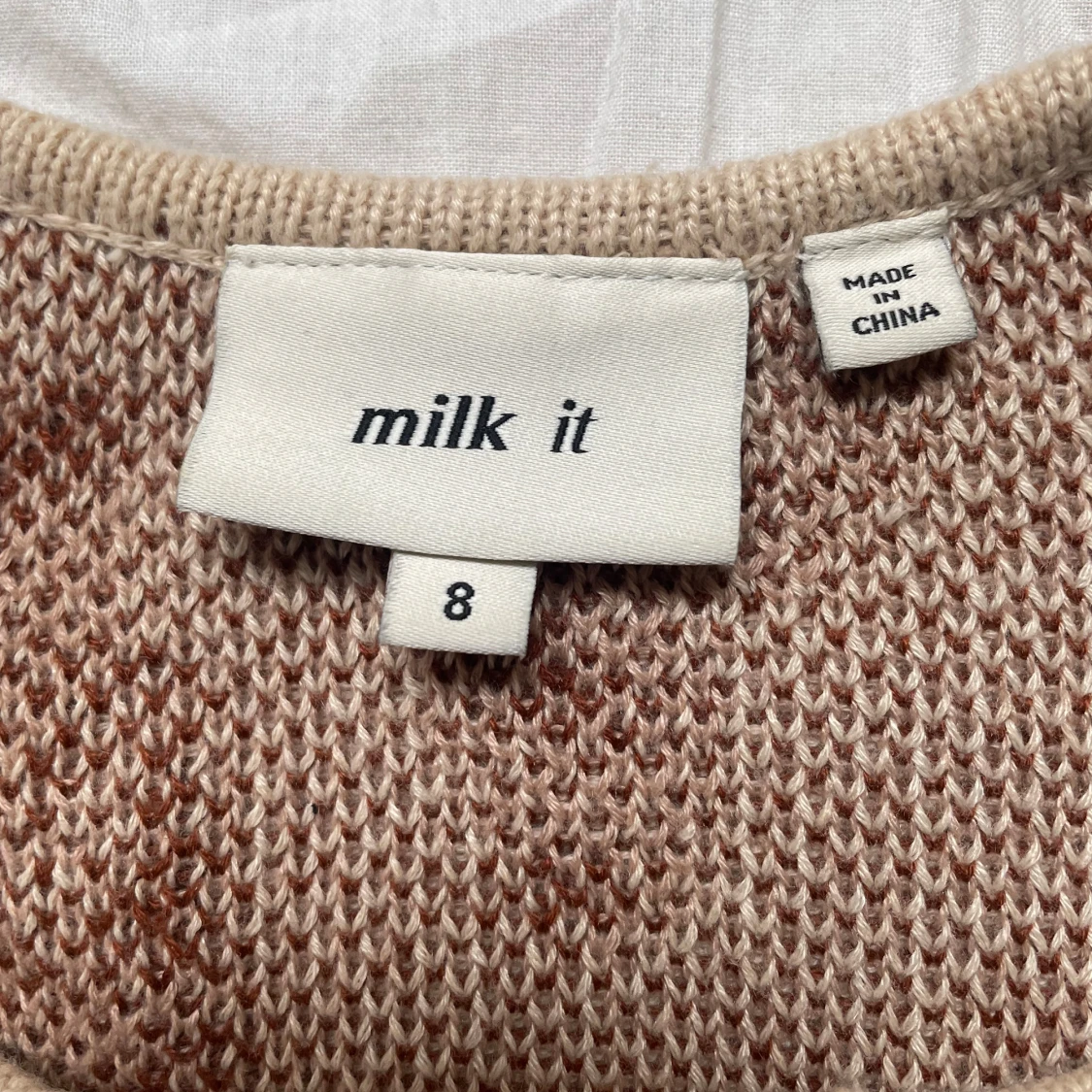 Beige kofta med fjärilsmönster och snörning, Milk It - 2