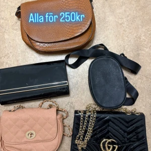 Samling av fem väskor - Allt för 250kr en för 40kr frågor finns i dm och fler bilder finns 