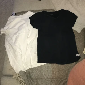 Svart t-shirt från 157 - Säljer en stilren svart och en vit t-shirt från 157. Den har en v-ringad hals och korta ärmar, perfekt för en avslappnad look. Passar bra till jeans eller shorts. Hör av dig vid intresse!