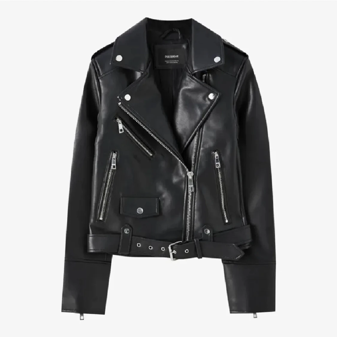 Svart skinnjacka pull & bear - 2