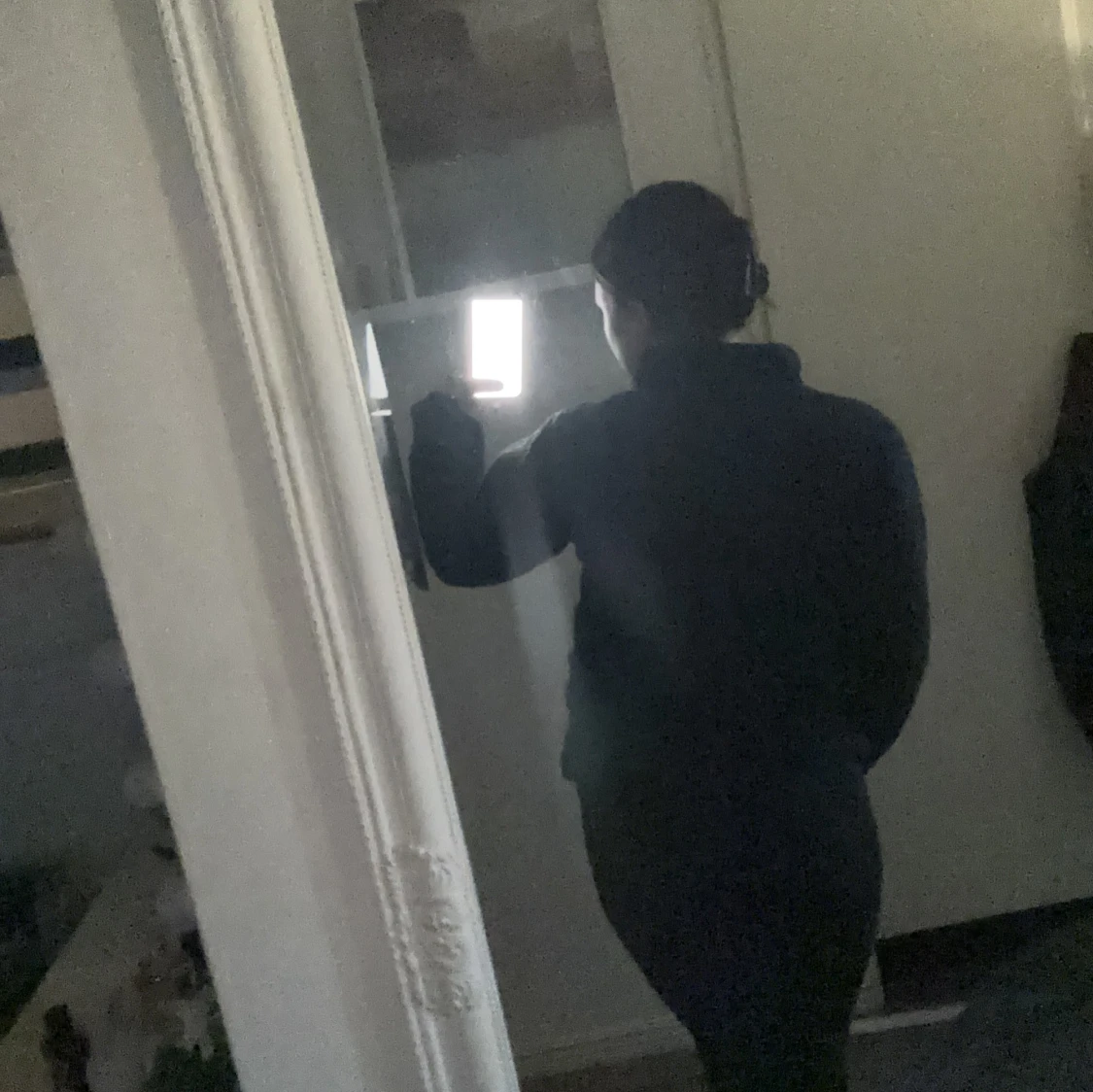 Svart fleece hoodie med half zip - 2