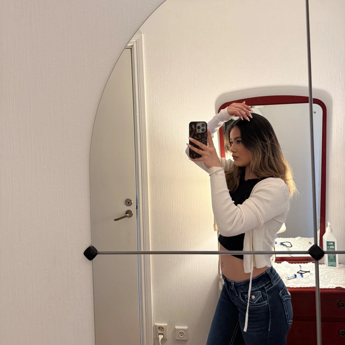 Vit croppad kofta med knyt - 2