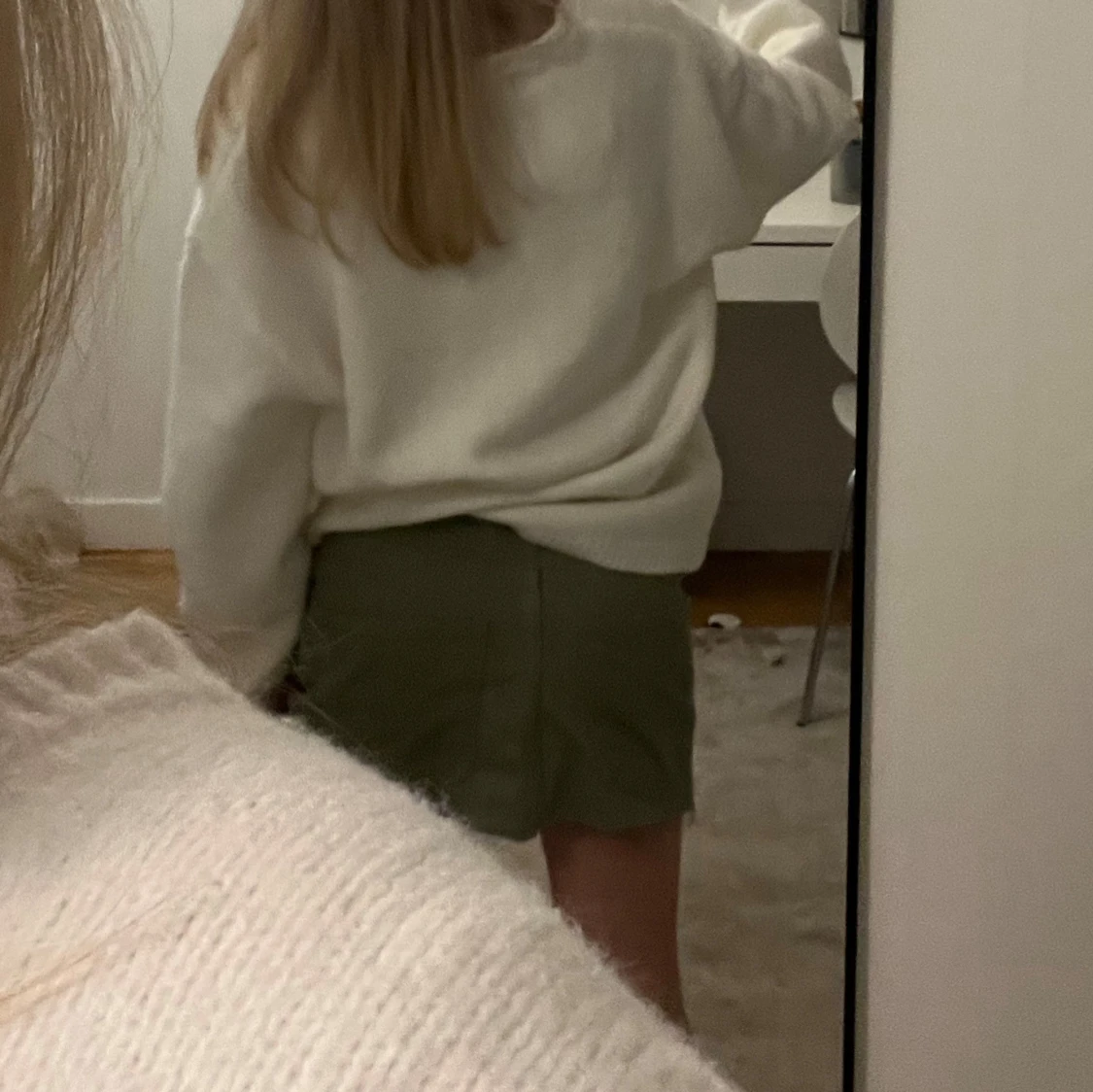 Grön khaki olive jeanskjol  - 2