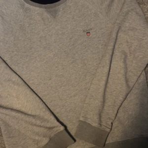 Grå sweatshirt från GANT - Klassisk grå sweatshirt från GANT med rund halsringning och broderad logga på bröstet. Tröjan har långa ärmar och ribbade muddar vid ärmslut och nederkant. Perfekt för en avslappnad och stilren look.