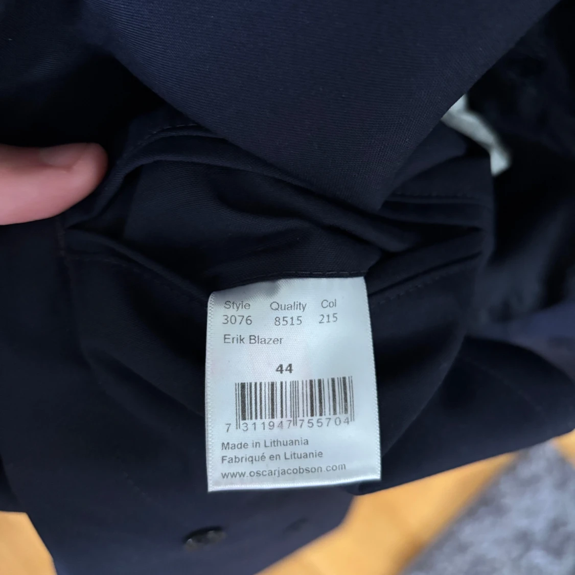 Mörkblå dubbelknäppt kavaj Oscar Jacobson - 4