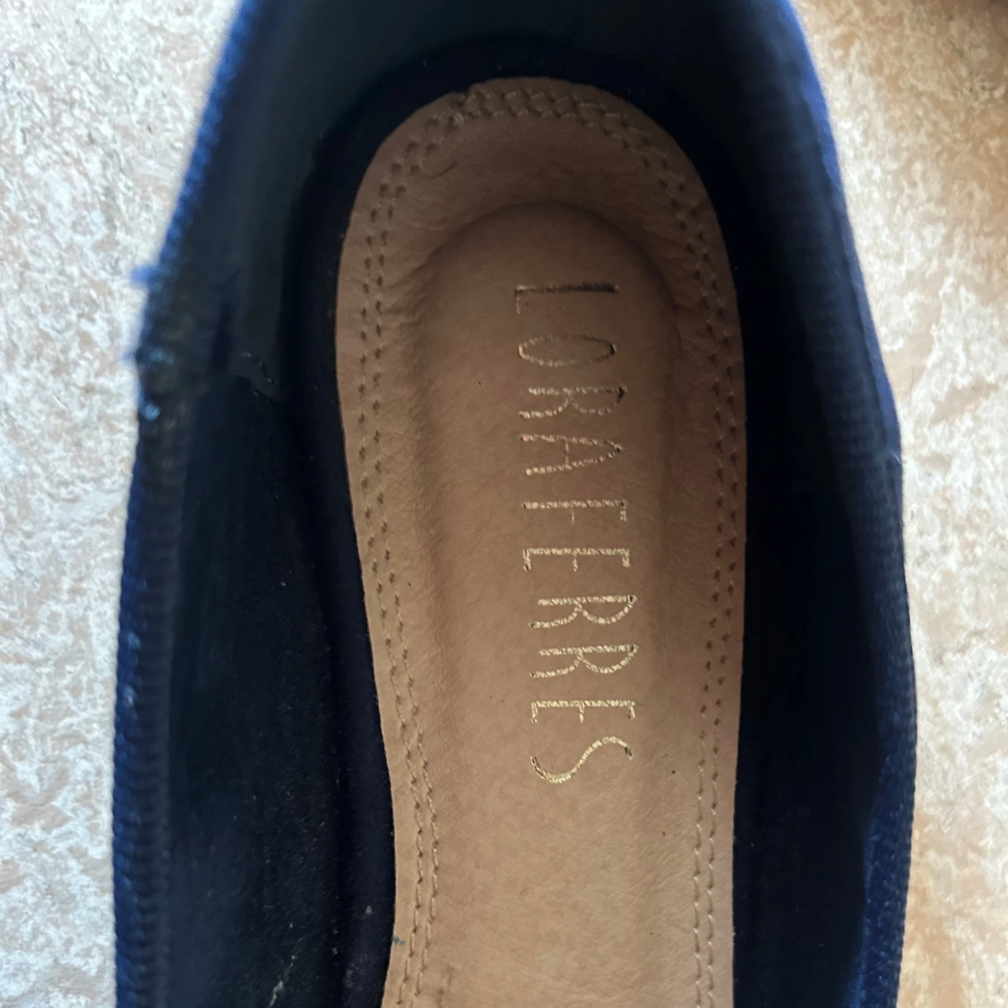 Mörkblå mocka ballerinaskor Lora Ferres - 2