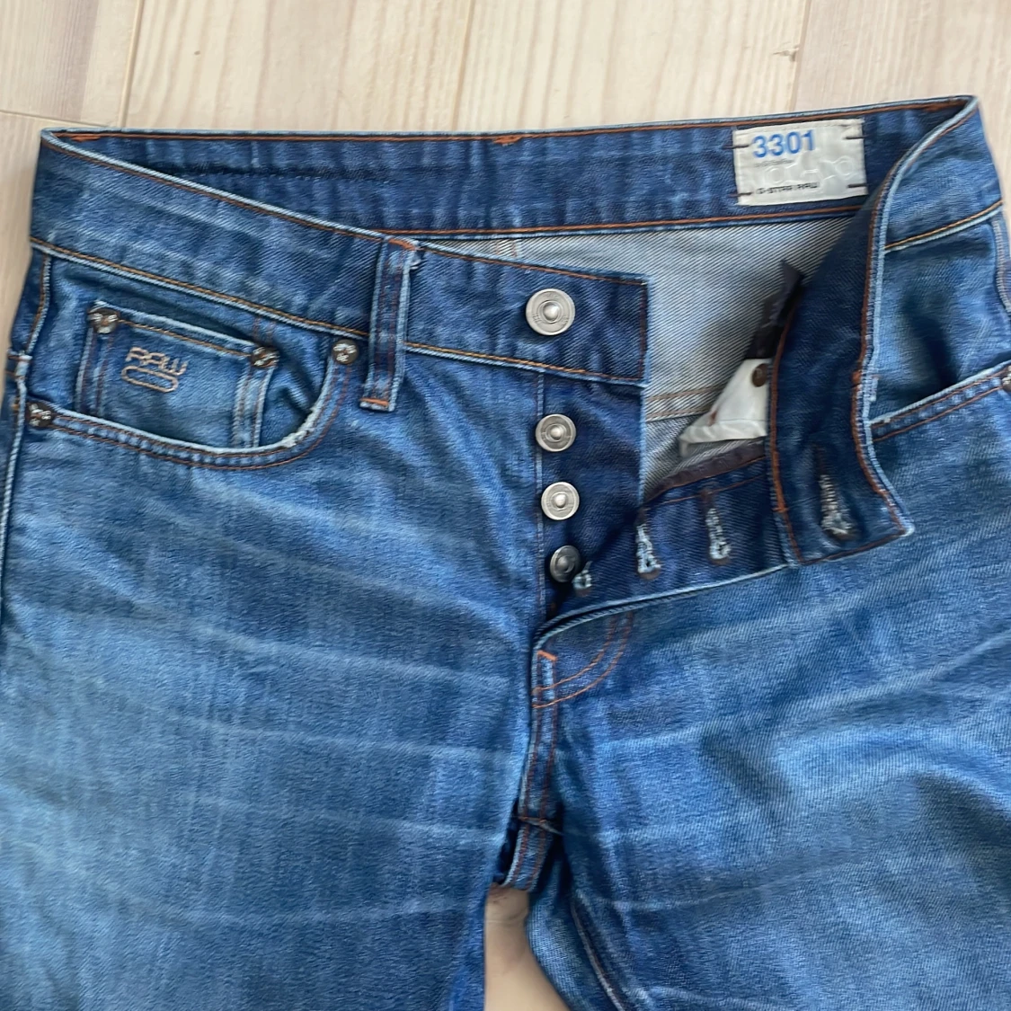 G-Star RAW 3301 blå jeans straight fit - 2