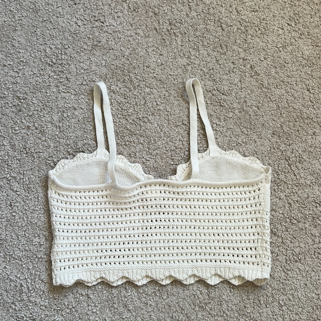 Vit stickad linnetopp från Monki - 1