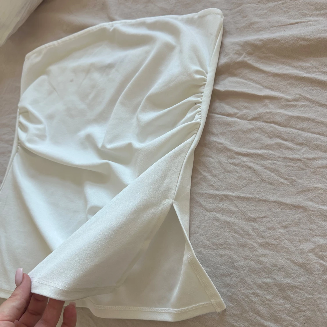 Vit bandeau tubtopp i bomull - 1