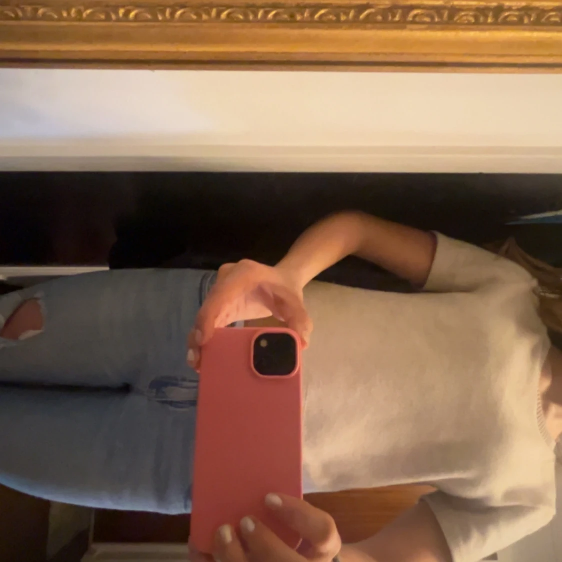 Vit croppad stickad topp - 1