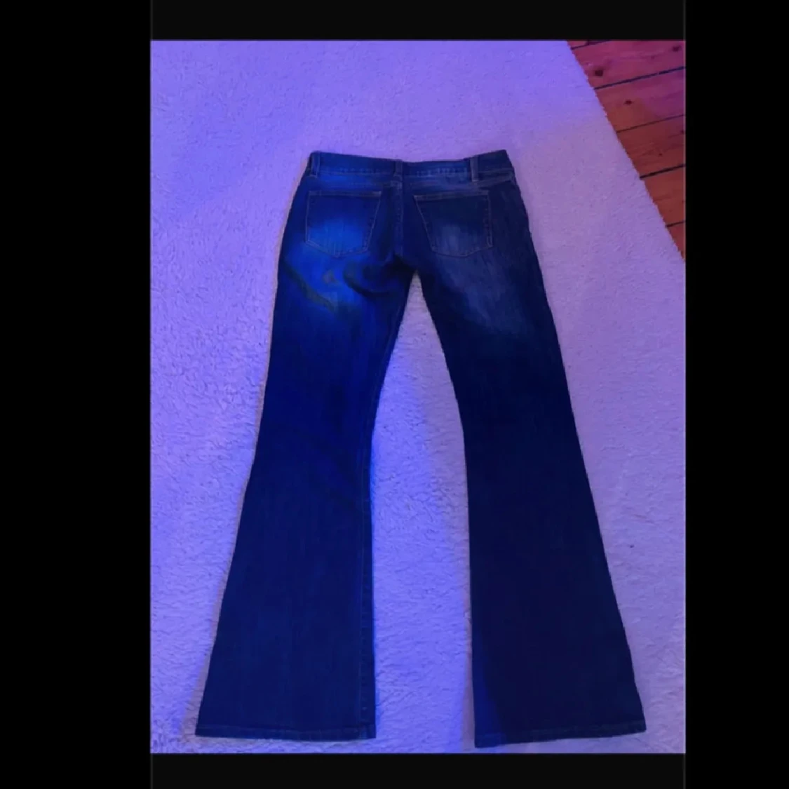 Blå lågmidjade jeans - 3