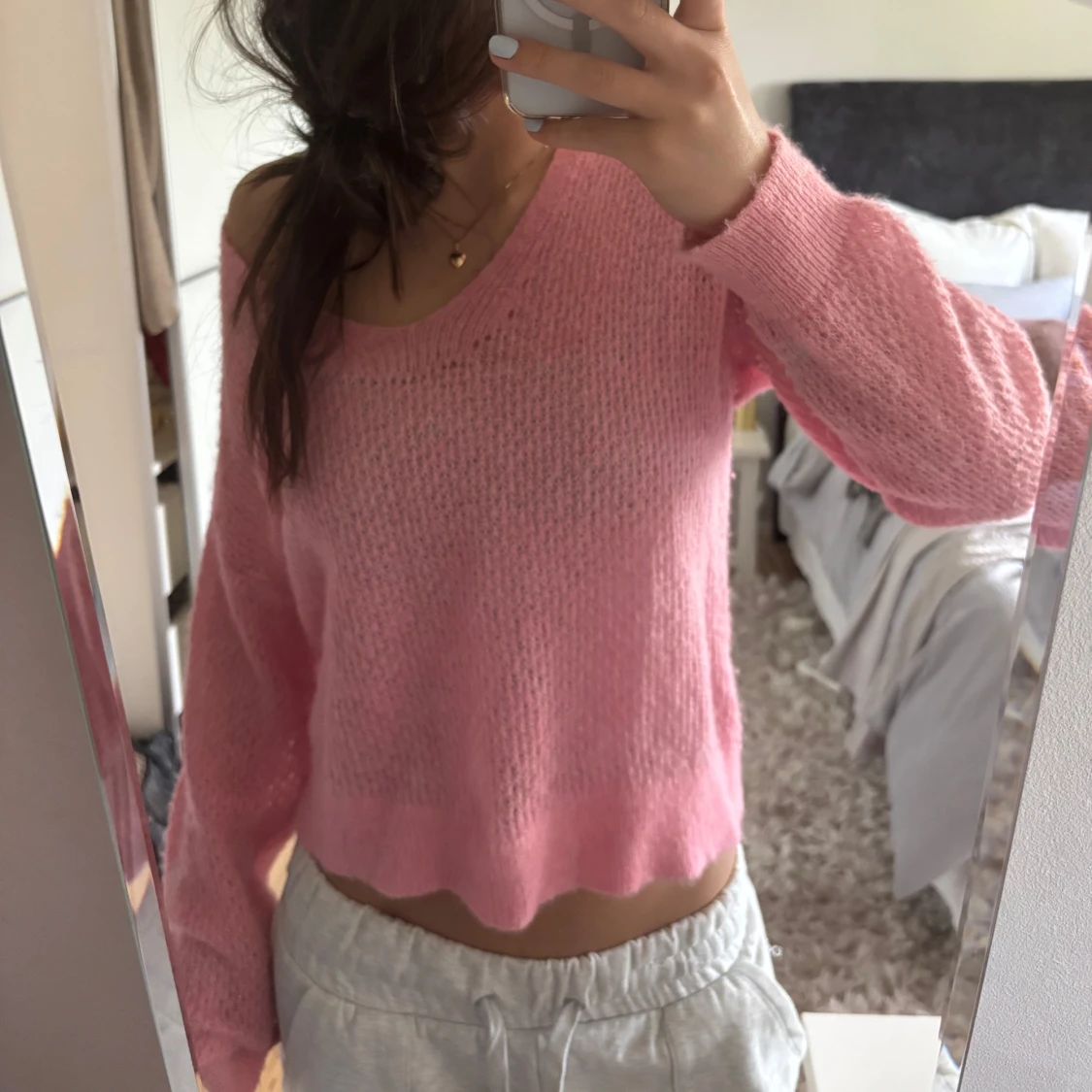 Rosa stickad tröja från MNG