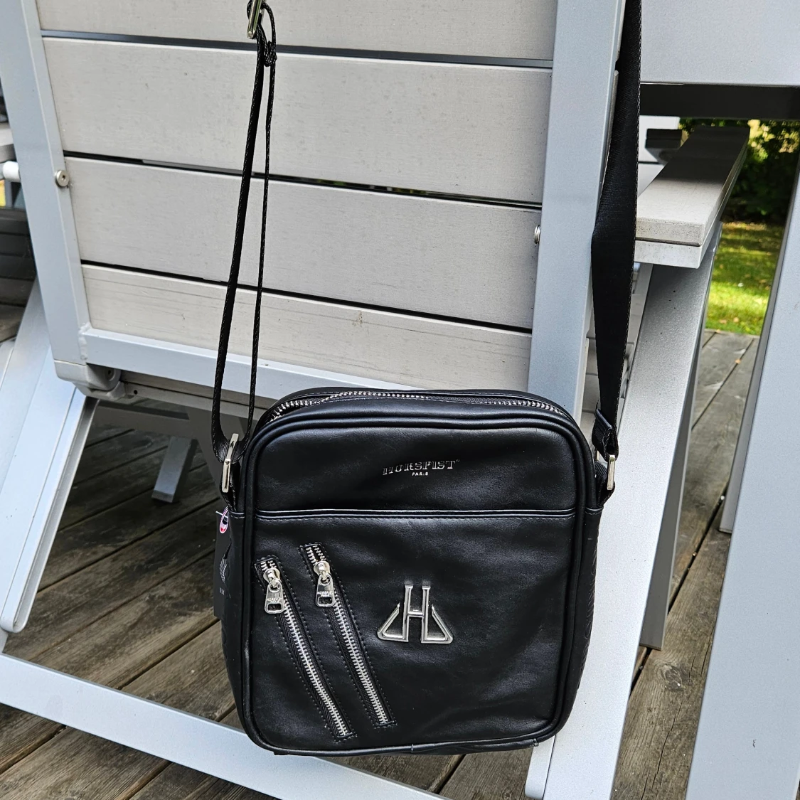 Svart läder axelväska från Horspist Paris - 3