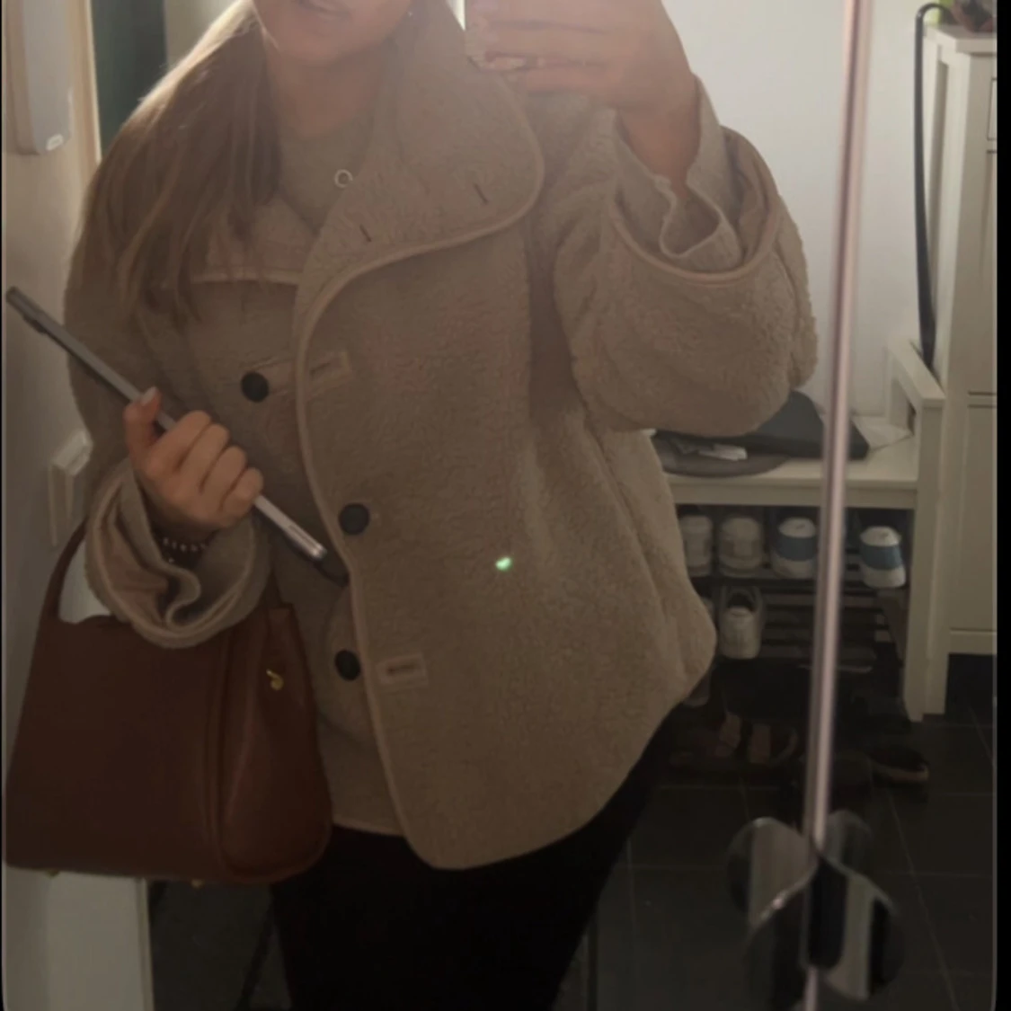 Beige teddyjacka  - 2