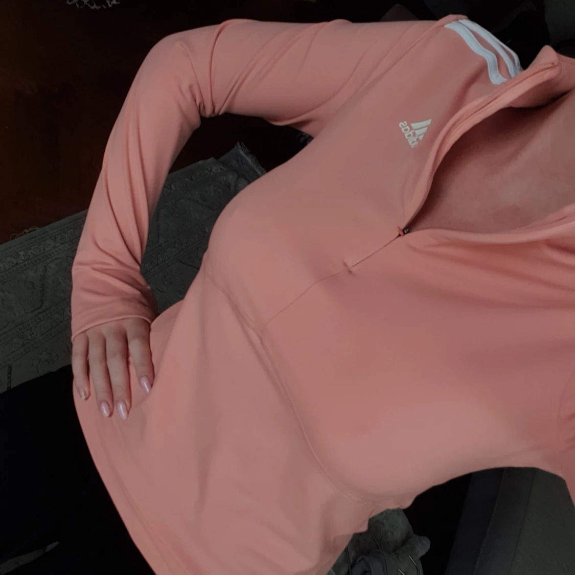 Adidas peach långärmad träningströja