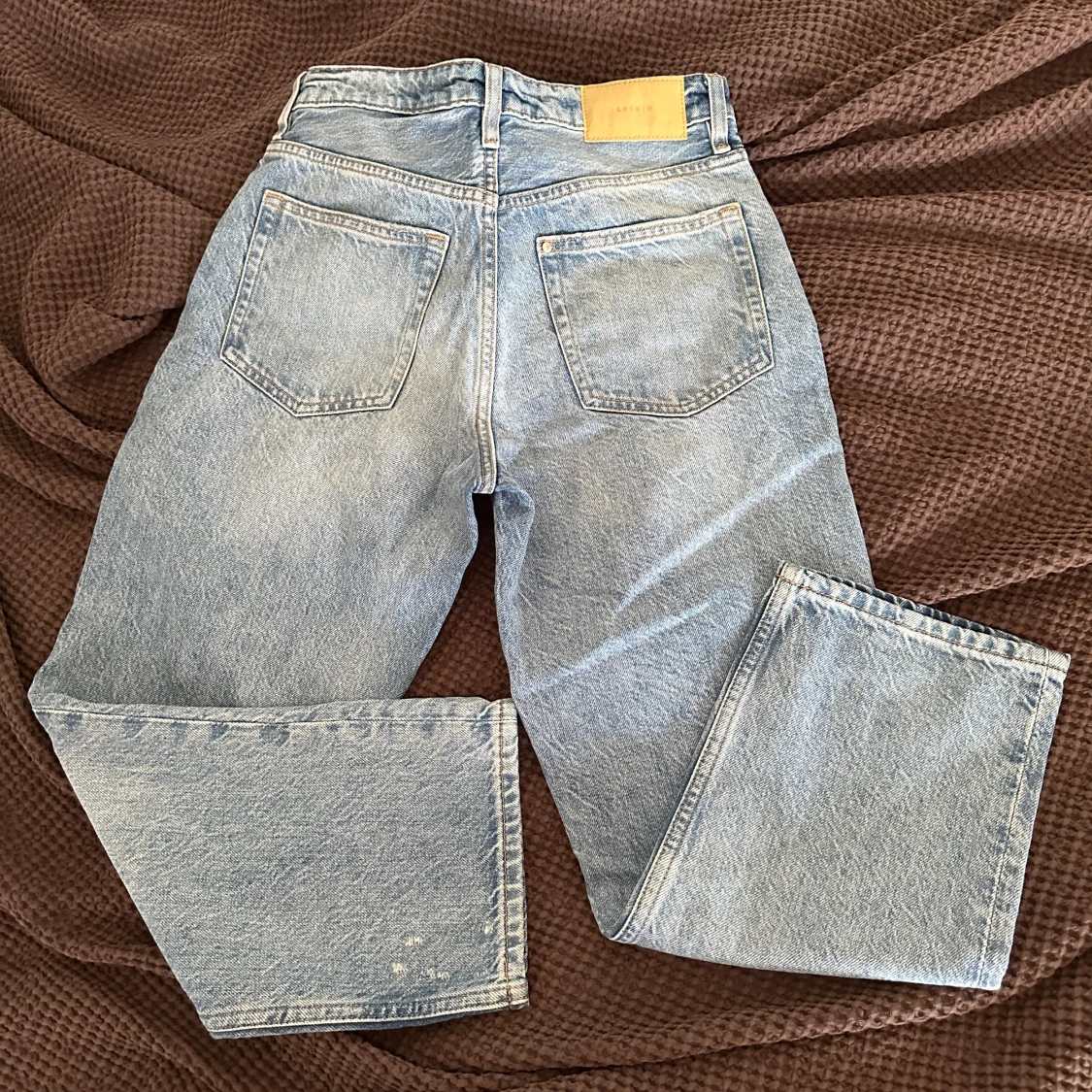 Ljusblå cropped jeans - 1