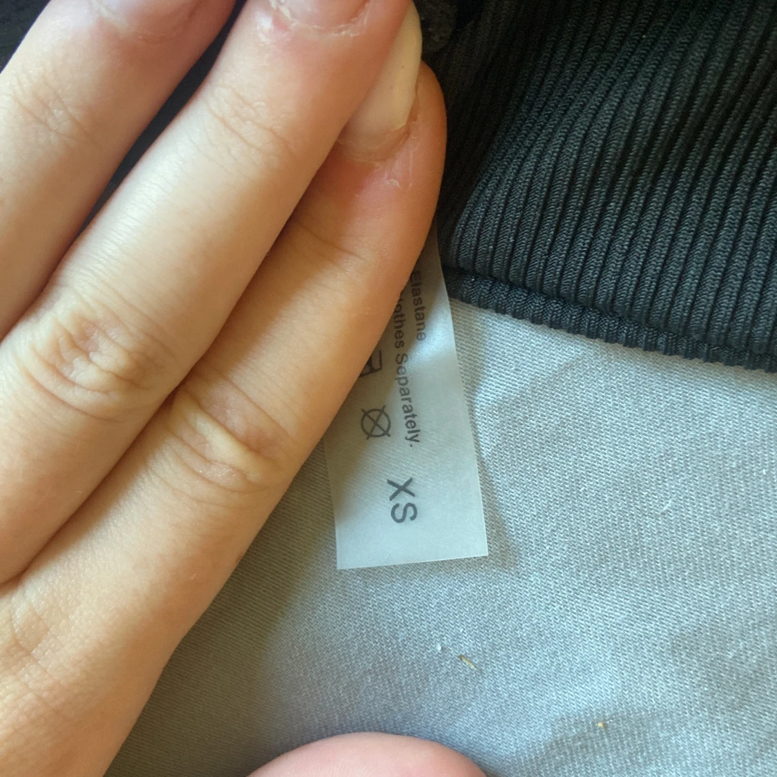 Svart ribbad bikiniöverdel XS - 2