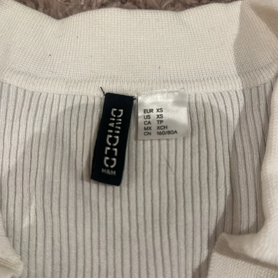 Vit ribbad topp från hm - 3